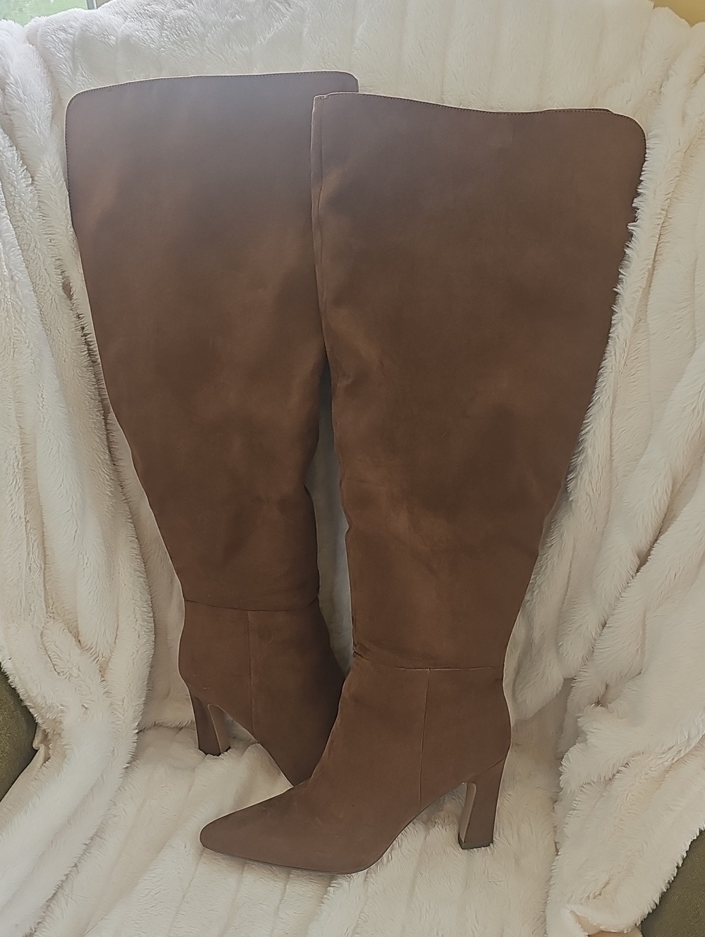 Madden Girl Brown Wide Calf Over-the-Knee Pointed-Toe Boots